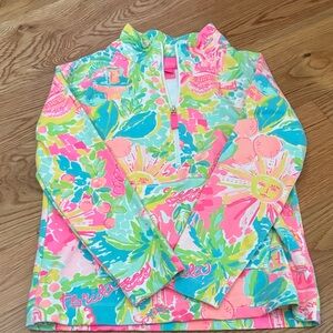 Lilly Pulitzer Vibrant Pink and Blue Kids Rashguard